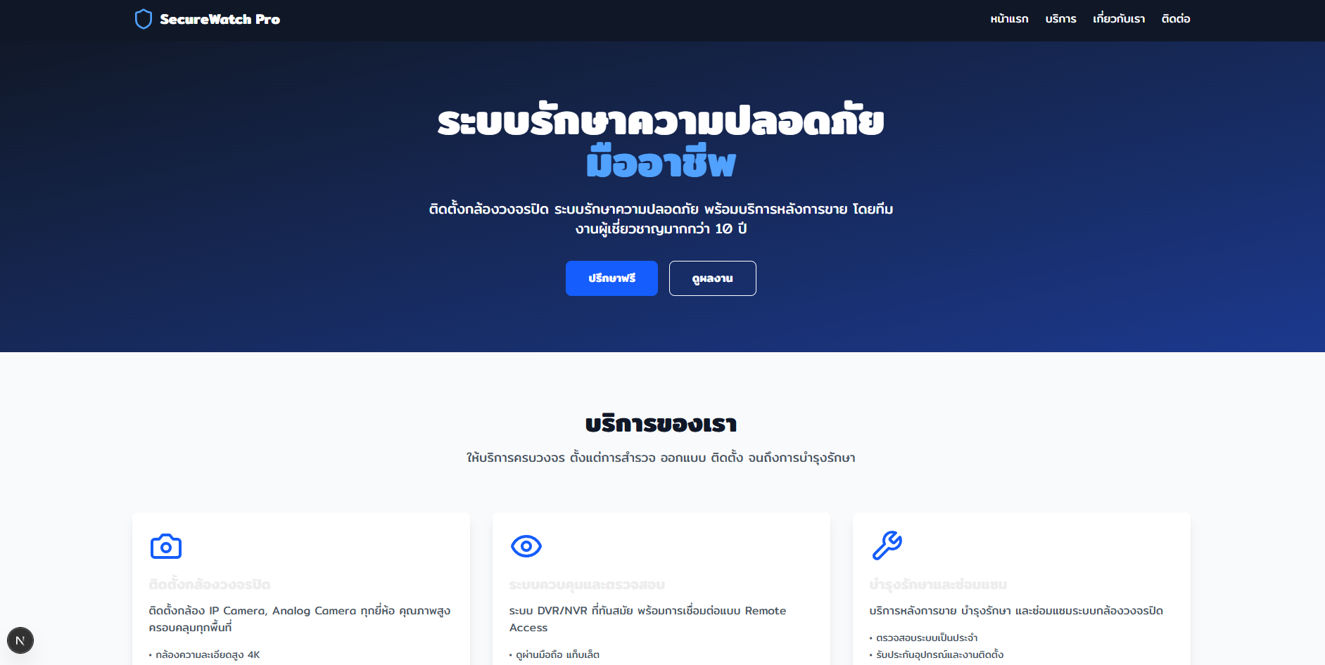 ธุรกิจติดตั้งกล้องวงจรปิด